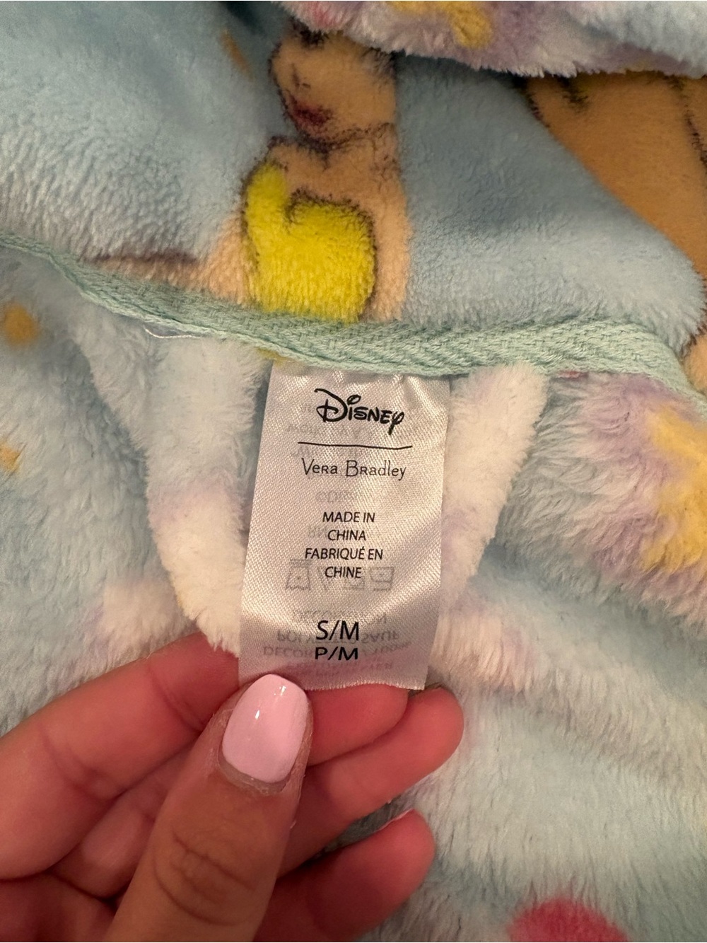 Women’s ' Light Blue Tinkerbell Hooded Bathrobe disney x vera bradley colab - Picture 2 of 2